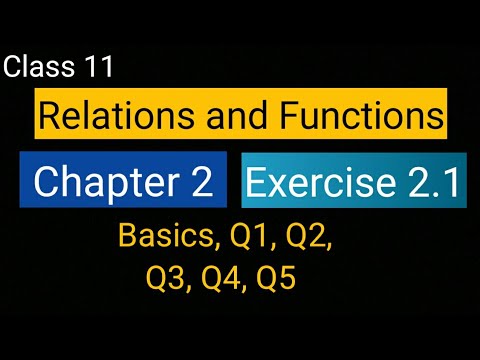 Chapter 2 Exercise 2.1 (Q1, Q2, Q3, Q4, Q5) Relations and Functions class 11 Maths Ncert