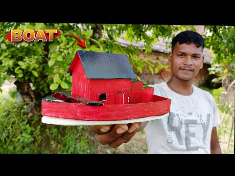 How To Make A Easy Electric Motor Battery Fan Boat | How to make Boat using Thermocol at home |