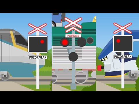 Czech, Level crossings【踏切アニメ】チェコでカンカン😂😂😂Railroad crossings　４K