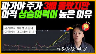 "파가야로 3배 벌었는데 이쯤에서 매도해야 하나?" 판단이 힘들다면 이 5가지를 점검 해 보세요.