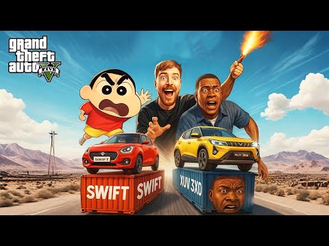 Franklin and Shinchan MR BEAST INDIAN CAR CHALLENGE IN GTA5 | Na Gta Gamer