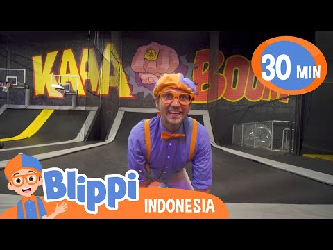 Belajar ABC Di Taman Trampolin Anak | Blippi Bahasa Indonesia - Video Anak-Anak | Petualangan Blippi