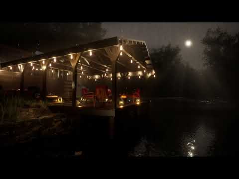 Lake Camping on a Rainy Night | Rain, Crickets & Frog Ambience for Deep Sleep | Rain Sounds 8 Hours
