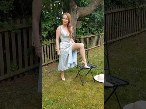Pretty summer dress and Cervin nylon stockings #shorts #short #youtubeshorts