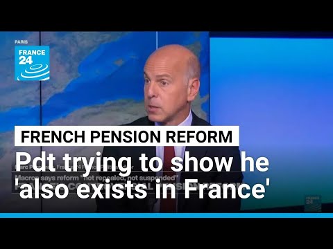 YouTube video thumbnail: French President Trying to Show he Also 'Exists in France' Amidst Confusion Over Pension Reform