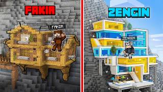ZENGİN vs FAKİR: Dağ Evi Kapışması (Minecraft)