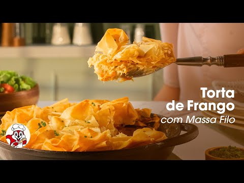 Surpreendente: torta de frango crocante com massa filo