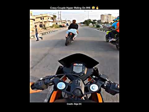 Crazy Couple Want To Race On r15 🥵🔥 #motovlog #viral #ytshorts #r15 #race #reels #vlog #r15vsktm