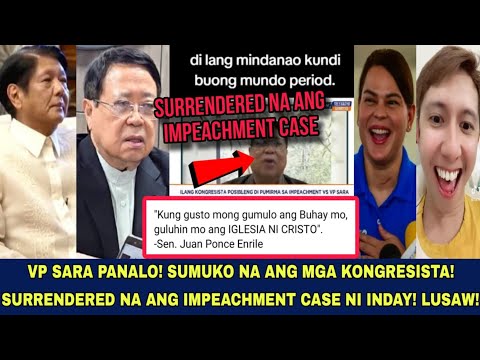 VP SARA PANALO! SURRENDER NA ANG IMPEACHMENT CASE!