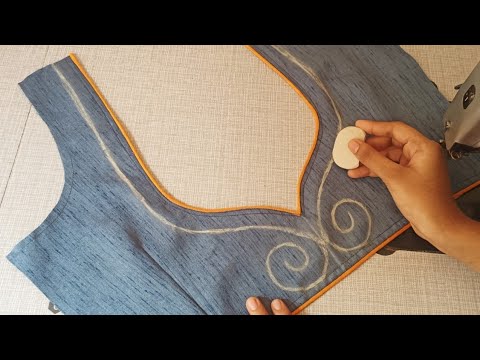 Simple and easy blouse back neck design || cutting and stitching back neck blouse design || blouse