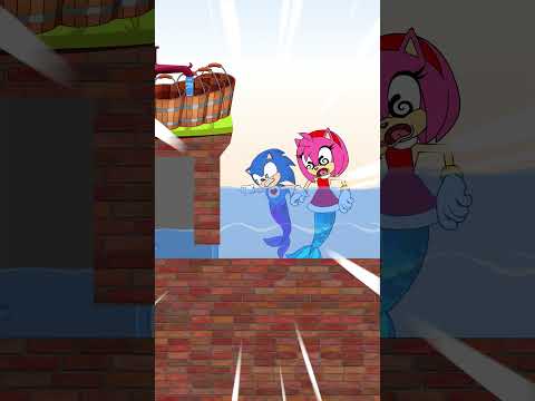Sonic try to save Mermaid Amy against Greedy Knuckles ๐ฌ๐ฆ๐ #shorts #tiktok #Story #viral #animated