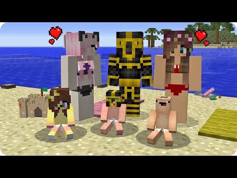 MASSI Y MASSIA VAN A LA PLAYA EN MINECRAFT