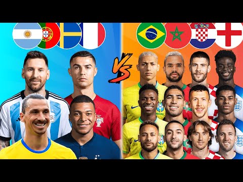 Ronaldo Messi Ibrahimovic Mbappe 🆚 Brazil Morocco England Croatia 🔥 Ultimate Comparison 💪