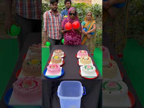 Big Ball Roll and Eat Cake Challenge #game #shorts