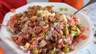 🥗 Ensalada de lentejas y tomates COMPLETA, SALUDABLE Y BUENÍSIMA
