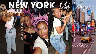 NEW YORK TRAVEL VLOG ♡ Steal My Itinerary! 1st Time! Times Square, Coney Island, Chop Cheese + week