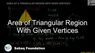 Area of Triangular Region With Given Vertices
