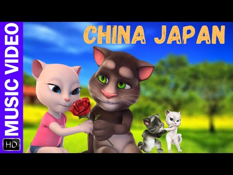 China Japan ft. Talking Tom & Angela || MUSIC VIDEO • चाइना जापान • Mahesh Kafle |Jasmine Dong