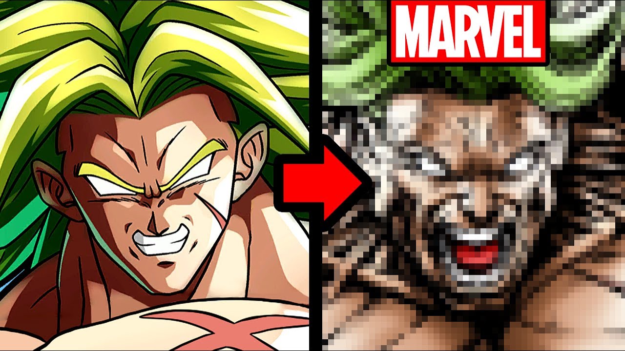 Drawing legendary super saiyan broly (from dragonball z) in a marvel style!