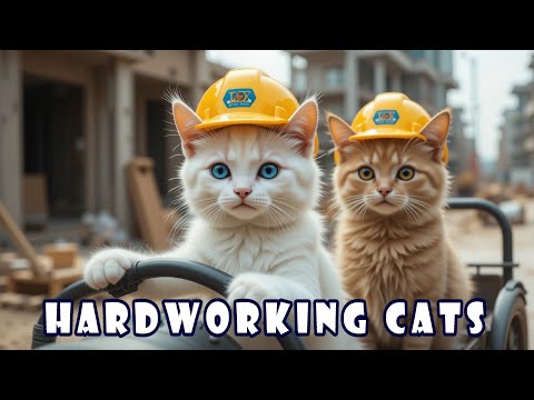 Hardworking cats - Two best friend cats work every day in every place and never get bored of working