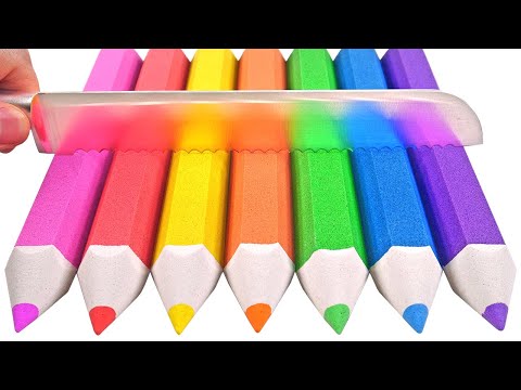 Satisfying Video l How to make Pen into Kinetic Sand Cake Cutting ASMR l RainbowToyTocToc