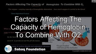 Factors Affecting The Capacity of Hemoglobin To Combine With O2