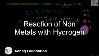 Reaction of Non Metals with Hydrogen
