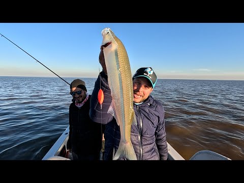Que "topada" con amigos! Pesca de pejerreyes en el Río de la Plata