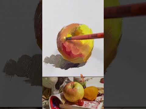 Paint an Apple in Gouache paints