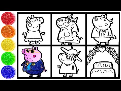 🌟 How to Draw & Color: Peppa Pig’s Funny Wedding with Ms. Cow & Mr. Bull 🖌️💍 Peppa Pig Drawing