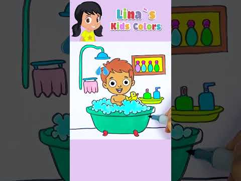 Bath Song | Kids songs | Coloring #nurseryrhymes #short