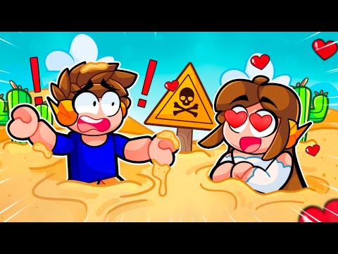 FIQUEI PRESO na AREIA MOVEDIÇA com MINHA CRUSH no Roblox!