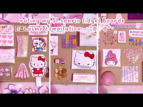 rating my $1 sanrio fidget boards asmr 🎀 | compilation | sanriolve