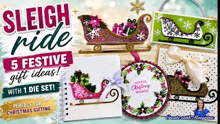 5 Festive Christmas Gift Ideas with ONE Sleigh Die Set! 🎄🎁 Die Cutting Essentials