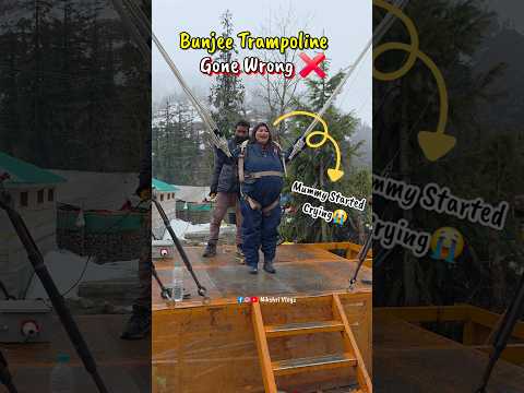 My Mom Did Bunjee Trampoline 1st Time😱❌️ Gone Wrong!! #manali #minivlog #trending #funny #shorts