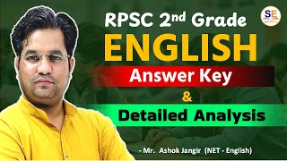 2nd Grade English Answer Key 2025 | Detailed analysis RPSC 2nd Grade Paper Solution | English Paper