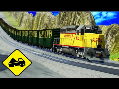 Train Accidents Derailments ✅ High Speed Downhill Derailment ✅ BeamNG DRIVE