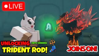 🔴BUYING TRIDENT ROD IN ROBLOX FISCH UPDATE WITH VIEWERS! 🔴 (JOINS ON)