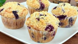Blueberry Muffins Recipe | Blueberry Muffins With Streusel Topping | Spicy Foodz
