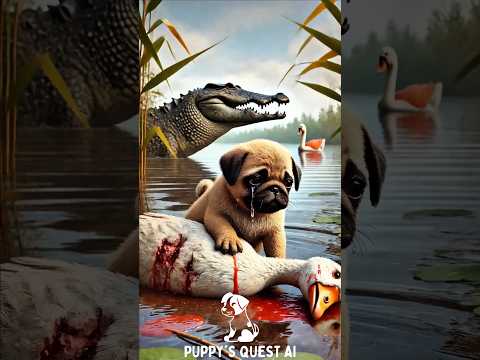 Goose mother lost husband and eggs, Poor pug rescued her egg #cuteanimals#cute #animals#story#rescue