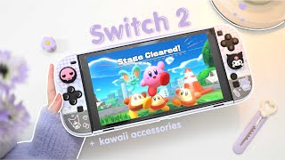 Nintendo Switch 2 aesthetic unboxing🍄 a lot of cute accessories  + Gameplay⋆˚✿˖° Mario Kart World