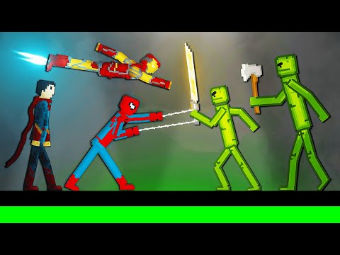 Spider-Man Ironman and Superman vs Melon Playground on Acid Sea in People Playground