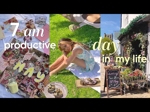 7 am productive day in my life 🌷8 healthy habits, pilates, mood board, cleaning my desk, baking vlog