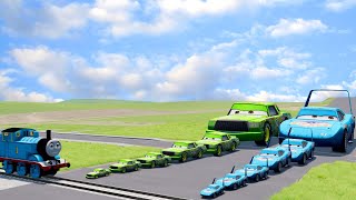 Big & Small King Dinoco vs Big & Small Chick Hicks vs Choo-Choo Thomas the Train - BeamNG.drive