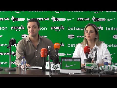 Rueda de prensa con Sebastián Arango, presidente Atlético Nacional  y Sandra Sierra,  de Fenalco...