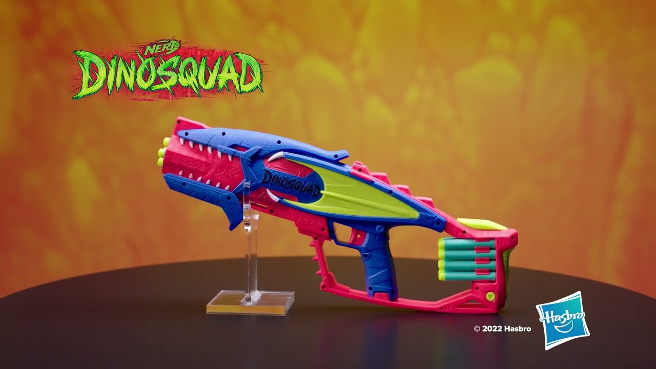 Nerf DinoSquad Terrodak, 12 Nerf Elite Darts, Dinosaur Design, 4 Dart Toy  Foam Nerf Blaster for Kids Outdoor Games - Nerf