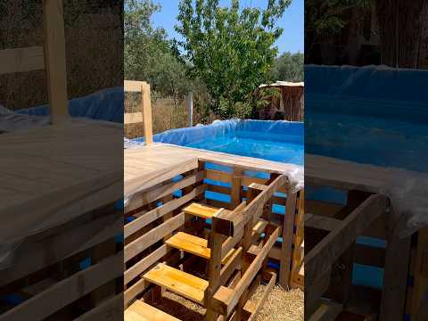 Köy evime palet tahtalarından havuz yapıyorum Bayramda ailecek gire bilceğimiz bir havuzumuz oldu 🥰