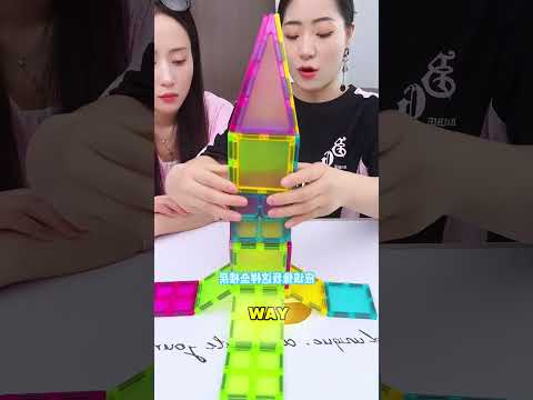 โจ ๐ How exactly should we play with these magic magnetic tiles?#funny