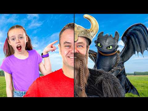 Convincing My Kids I’m a Dragon Trainer for 24 Hours! (How To Train Your Dragon)