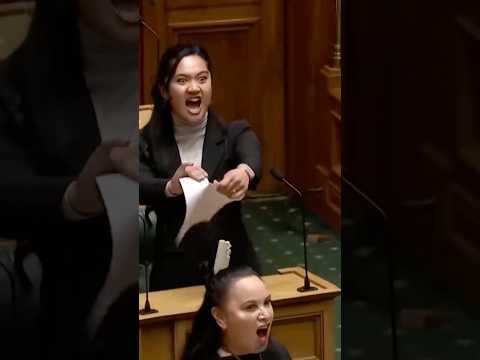 New Zealand Parliament Suspended as Maori Lawmakers Perform Haka to Protest #newzealand #youtube